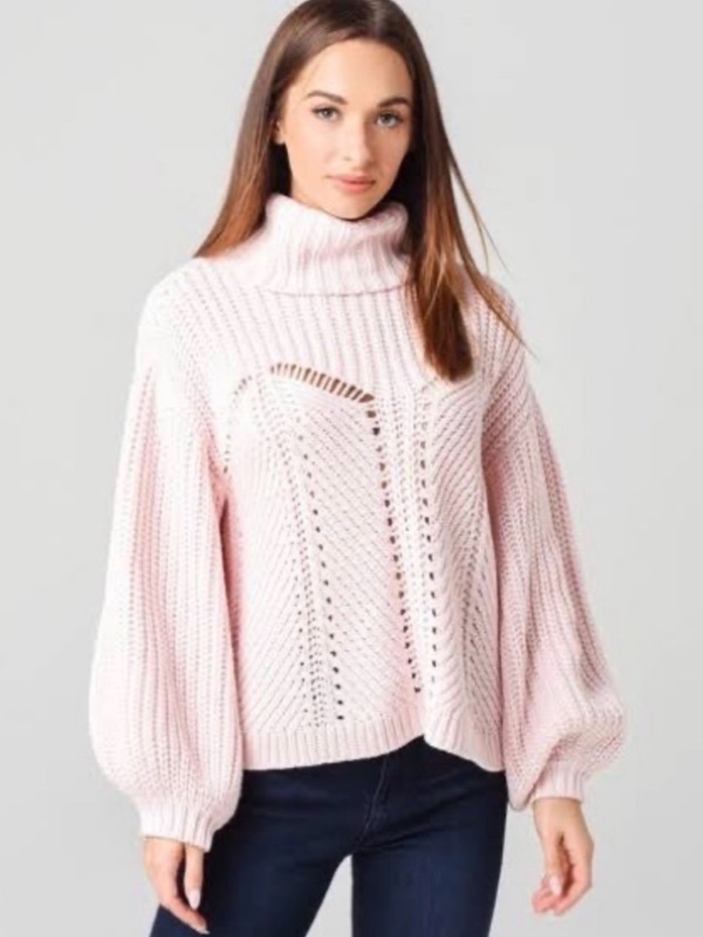 525 Brand Faux Corset Oversized Pullover Sweater